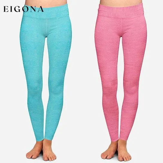 2-Pack: Women's Space Dye Seamless Ankle Length Lightweight Leggings