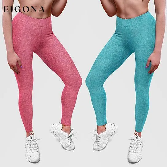 2-Pack: Women's Space Dye Seamless Ankle Length Lightweight Leggings