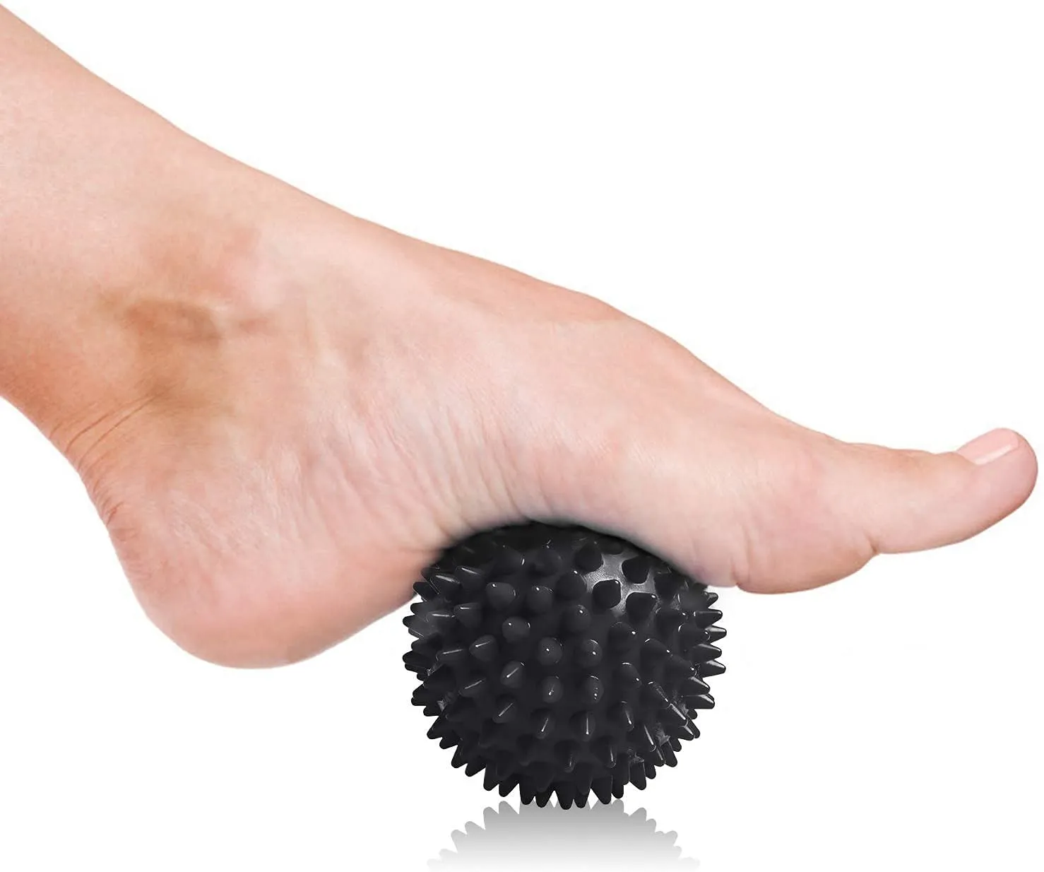ALYV Massage Ball - Spiky for Deep Tissue Back Massage | Foot Massager | Plantar Fasciitis & All Over Body Deep Tissue Muscle Therapy - Your Compact Muscle Roller | Diameter: 8 cm (Black)