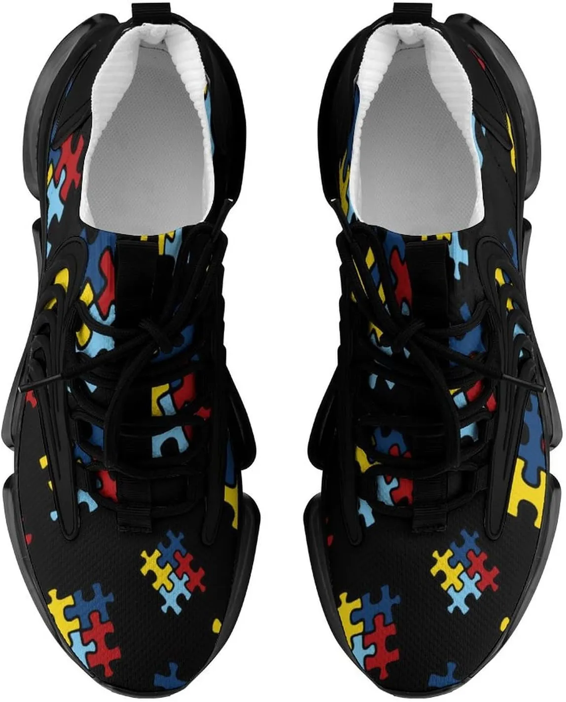 Autism Awareness Day Walking Shoes for Men Lightweight Tennis Fashion Elastic Sports Shoes Cushion Basketball Shoes