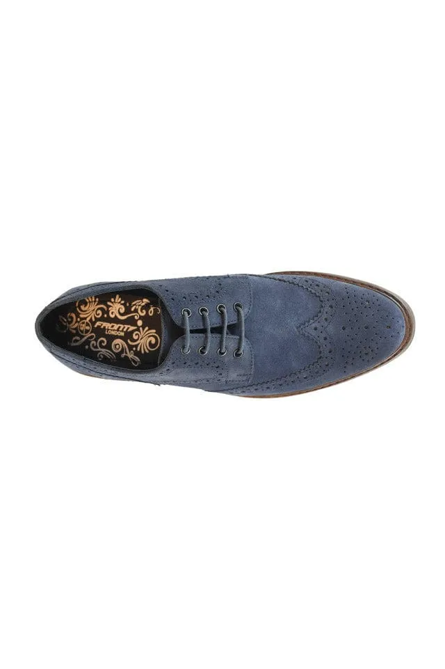 Balham Suede Leather Brogues - Navy