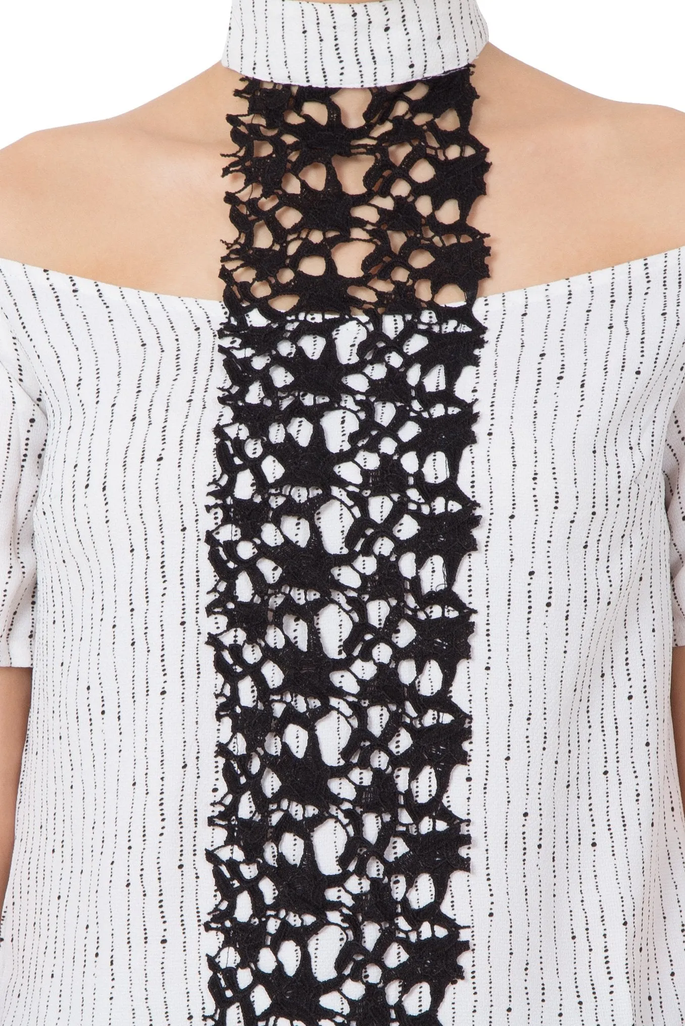 Beautiful crochet-knit paneling top