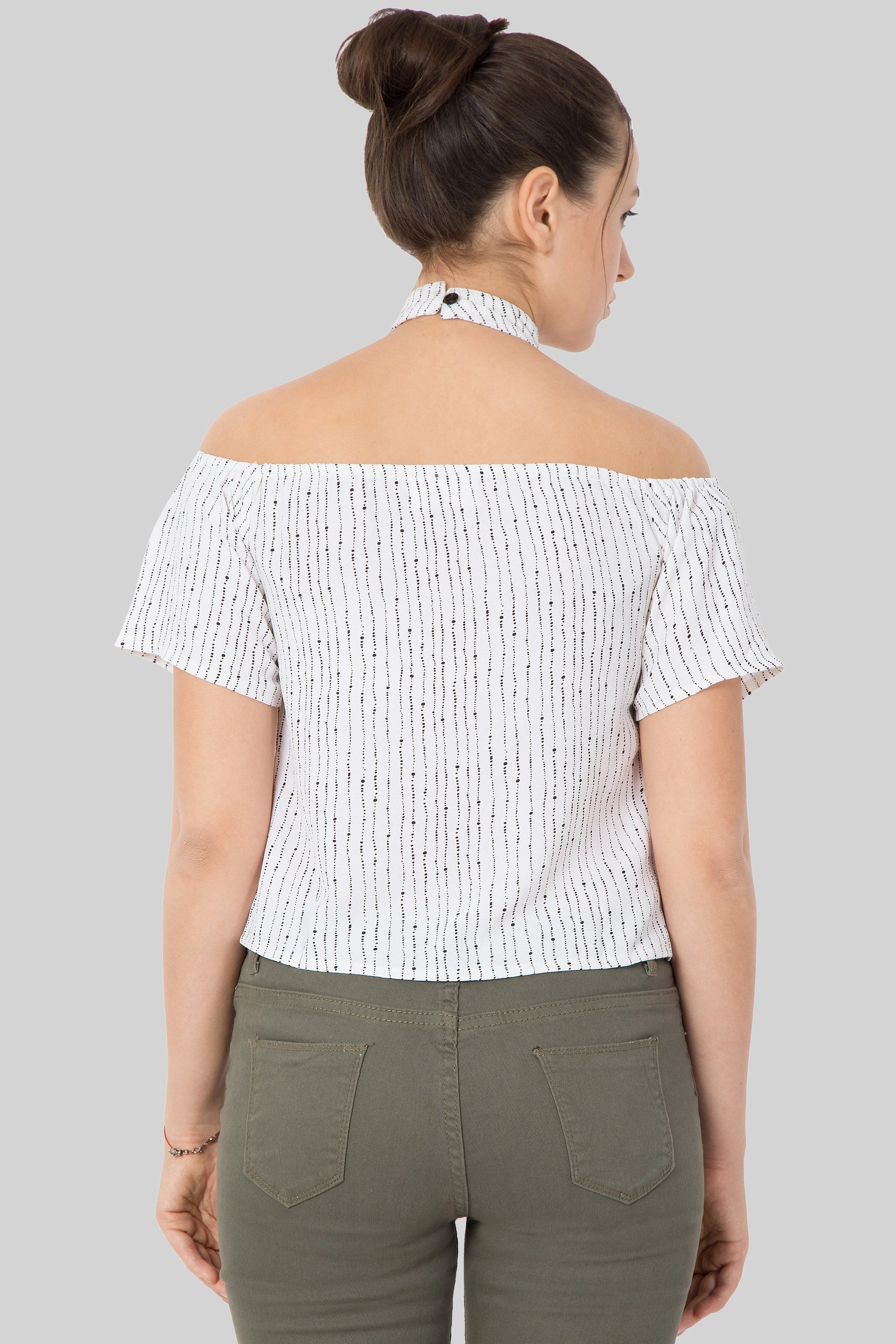 Beautiful crochet-knit paneling top