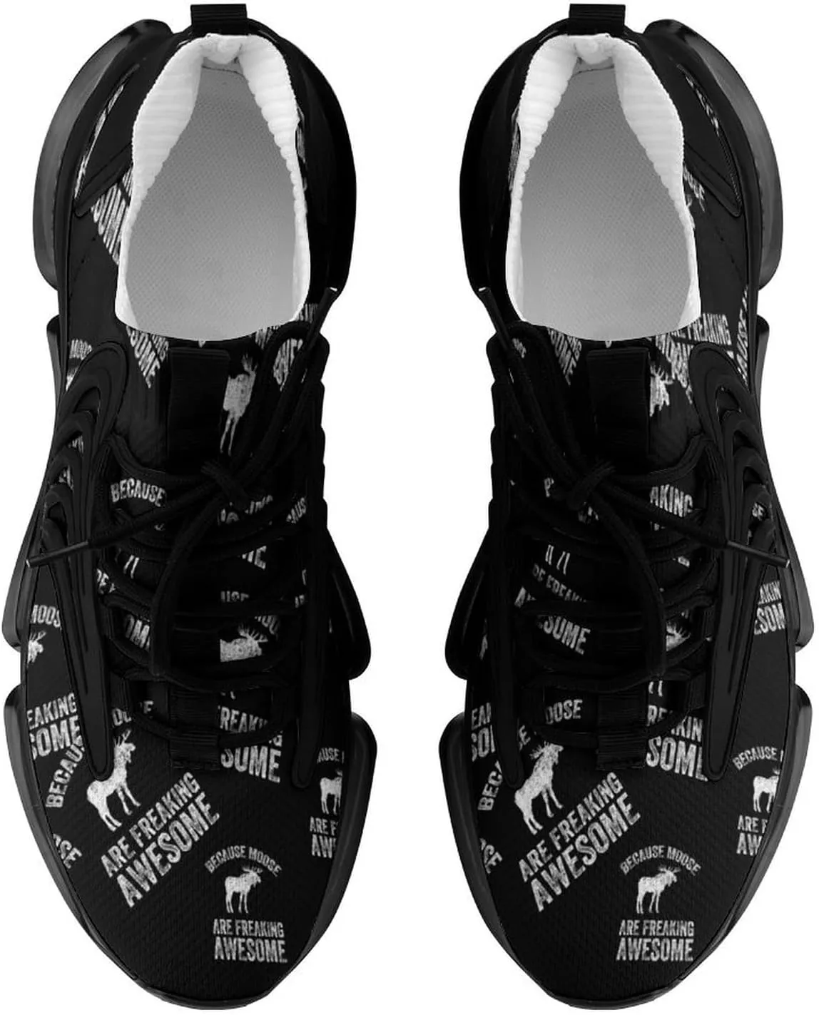 Because Moose are Freaking Awesome Walking Shoes for Men Lightweight Tennis Fashion Elastic Sports Shoes Cushion Basketball Shoes