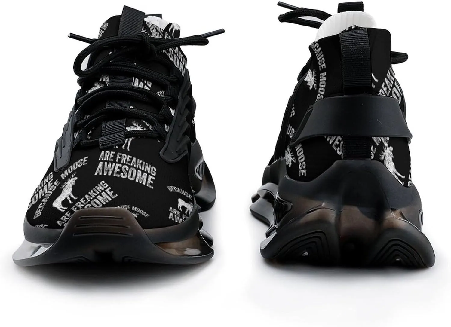Because Moose are Freaking Awesome Walking Shoes for Men Lightweight Tennis Fashion Elastic Sports Shoes Cushion Basketball Shoes
