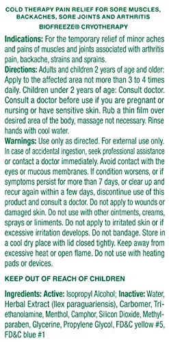 Biofreeze Pain Reliever Gel, 59ml Gel, Cooling Topical Analgesic for Muscle, Joint, Arthritis, & Back Pain, Relief for Sore Muscles, On the Go Use, Clinic & Home, Free of Ibuprofen 59 ml (Pack of 1) Pack of 1
