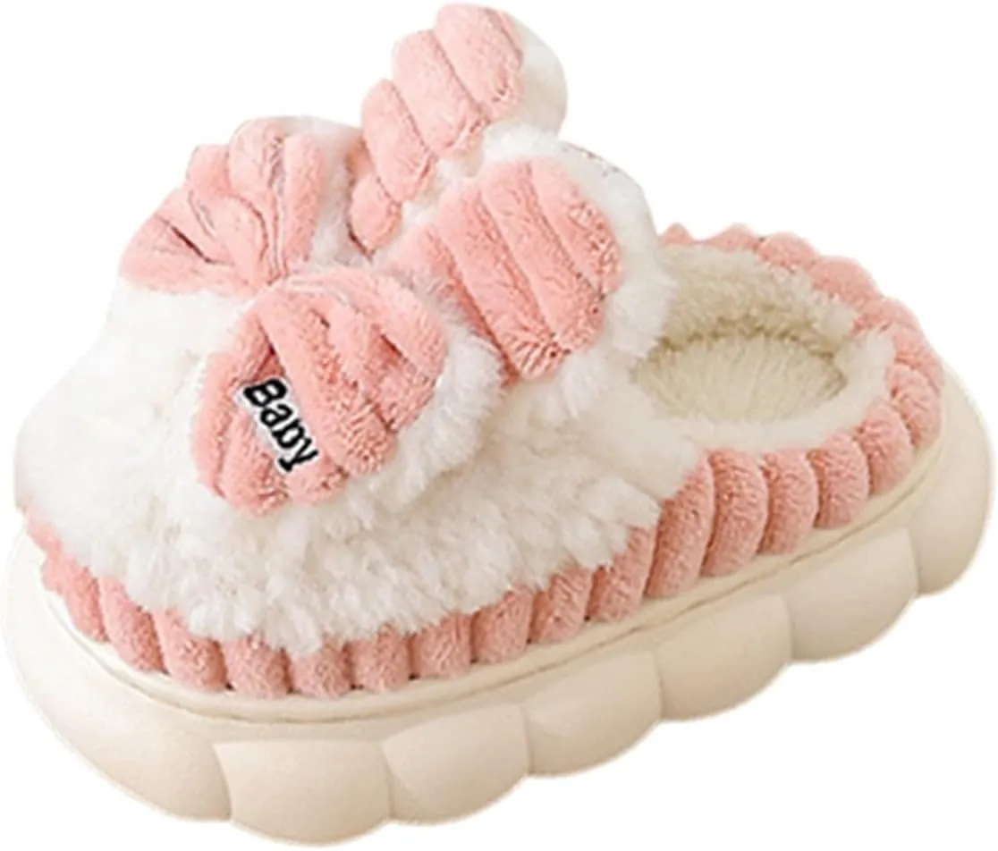 Boys Girls House Slippers Kids Warm Home Shoes Winter Warm Fur Lined Indoor House Home Shoes Kids House Slippers