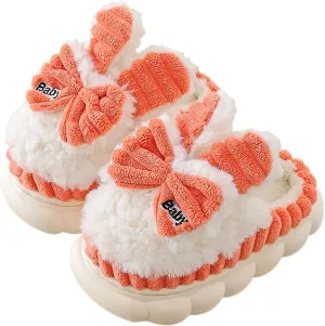 Boys Girls House Slippers Kids Warm Home Shoes Winter Warm Fur Lined Indoor House Home Shoes Kids House Slippers