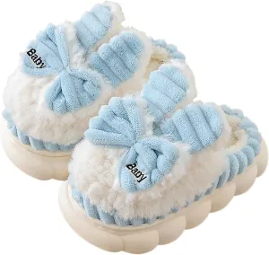 Boys Girls House Slippers Kids Warm Home Shoes Winter Warm Fur Lined Indoor House Home Shoes Kids House Slippers