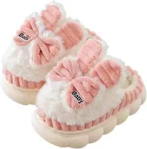 Boys Girls House Slippers Kids Warm Home Shoes Winter Warm Fur Lined Indoor House Home Shoes Kids House Slippers