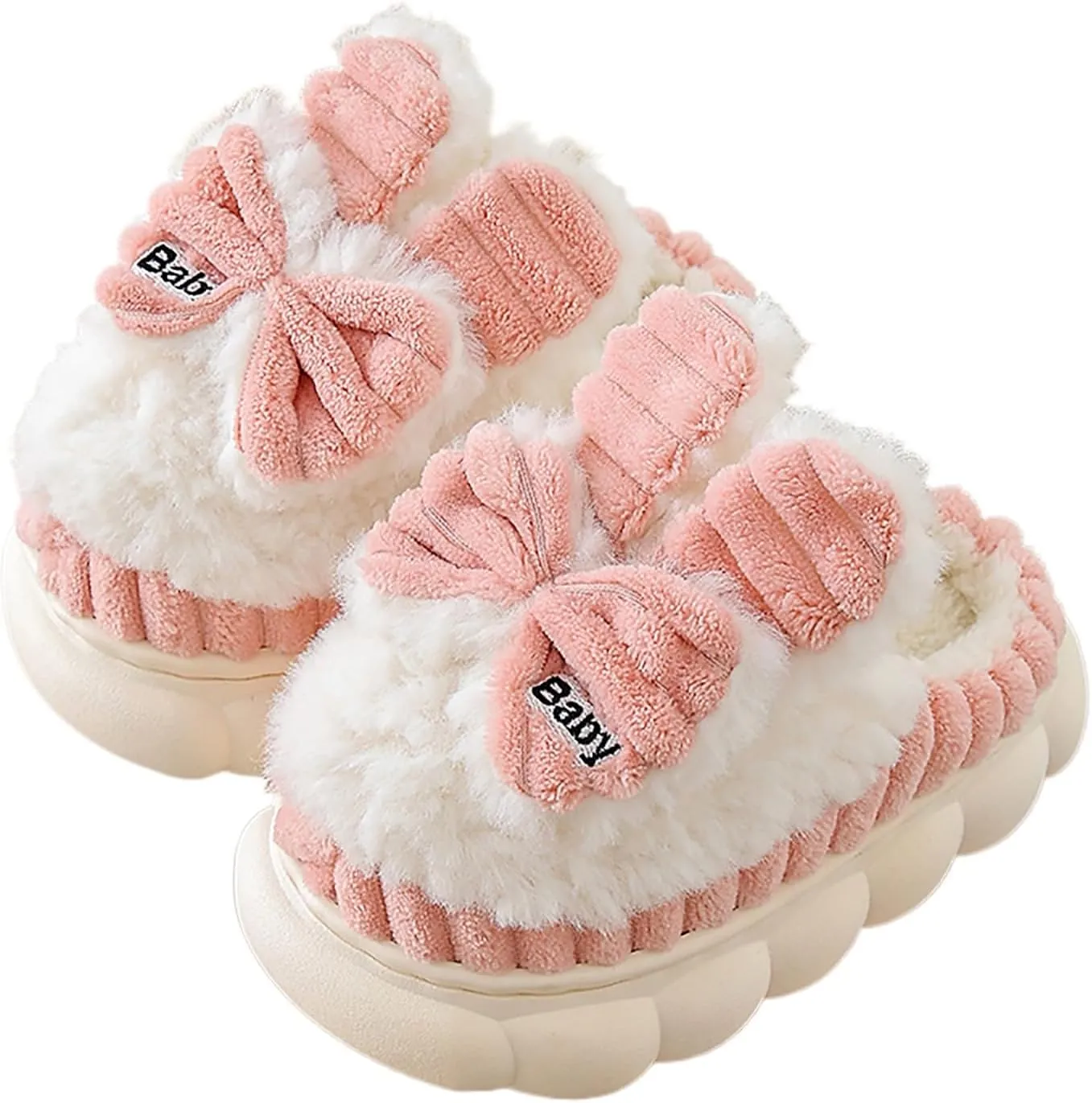 Boys Girls House Slippers Kids Warm Home Shoes Winter Warm Fur Lined Indoor House Home Shoes Kids House Slippers