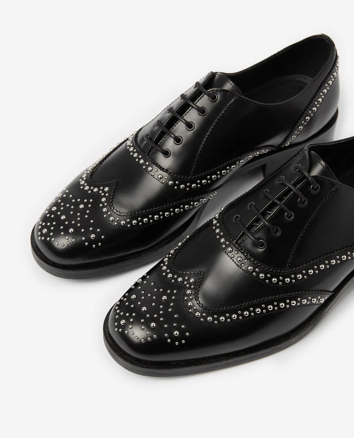 Brogues cuir noir clous