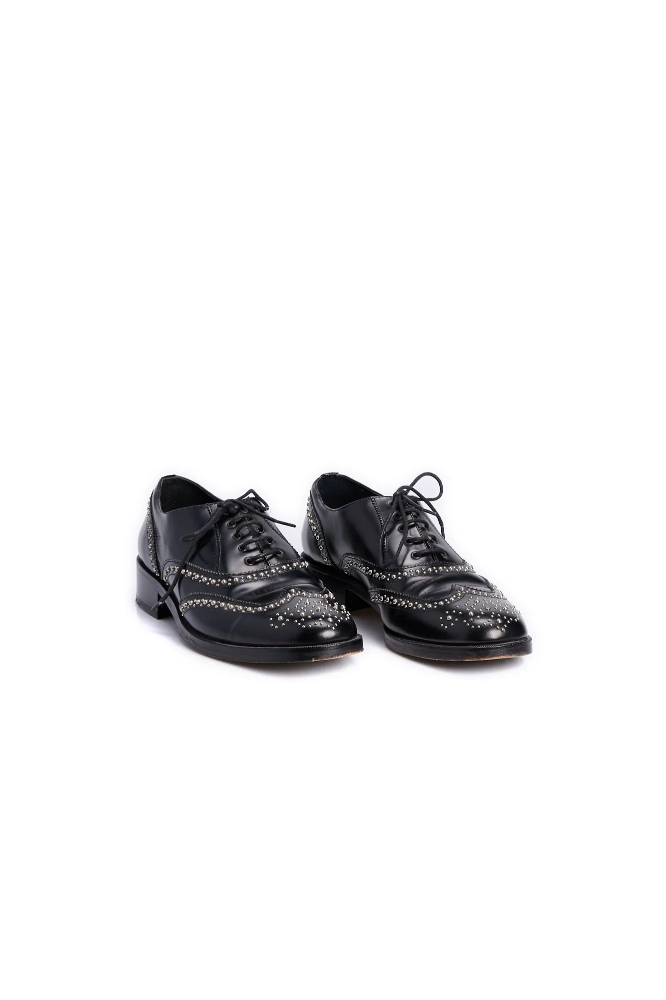 Brogues cuir noir clous