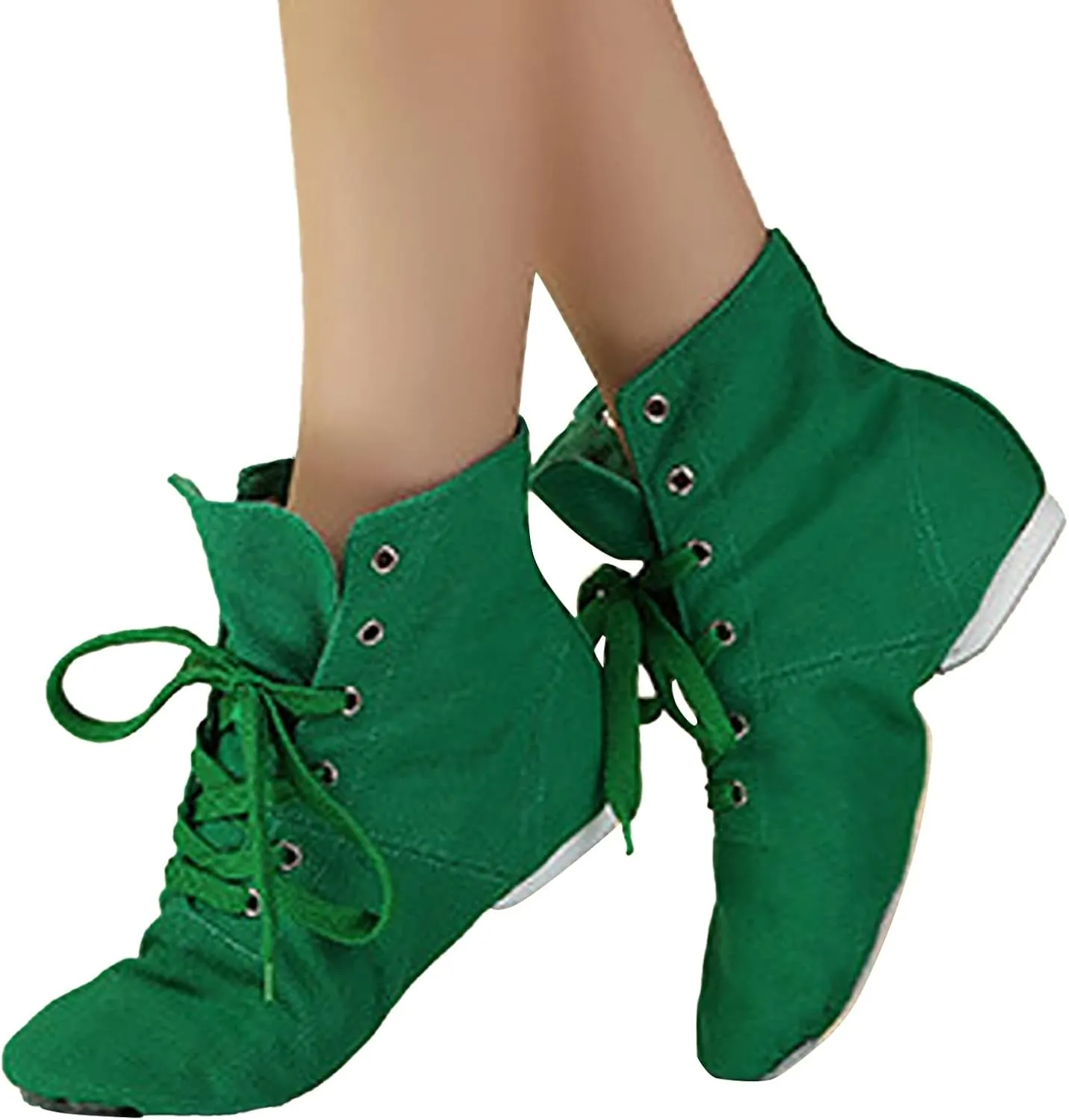Canvas Lace up Practice Jazz Dance Boots Fashion Split Sole Ballet Dancing Sneakers for Adult Men Women Kid