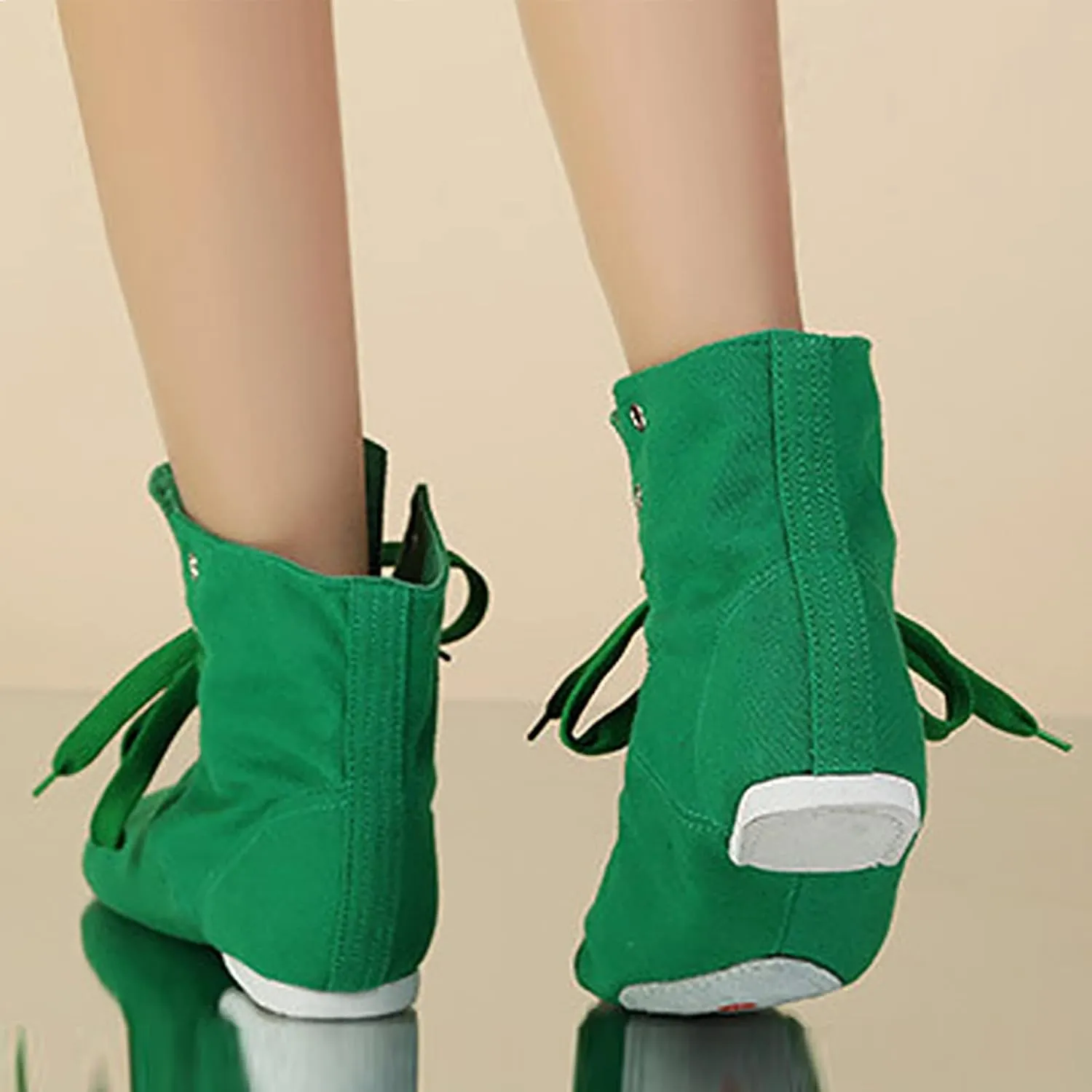 Canvas Lace up Practice Jazz Dance Boots Fashion Split Sole Ballet Dancing Sneakers for Adult Men Women Kid