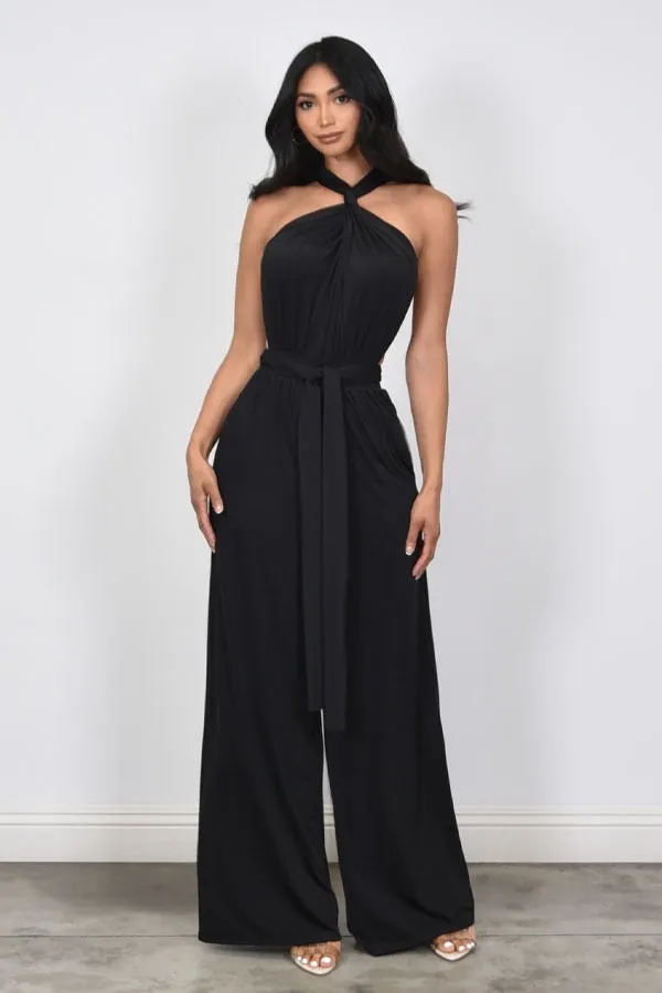 Chic Convertible Self Tie Jumpsuit (Fuchsia)