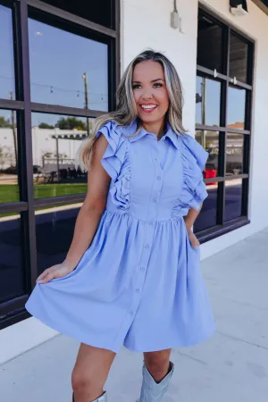 Chic Harmony Ruffle Mini Dress - Periwinkle