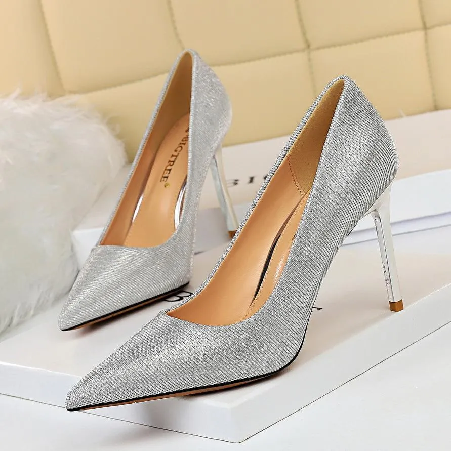 Chicvane Gradient Color Pointed Toe Stiletto Pump Bridal Heels