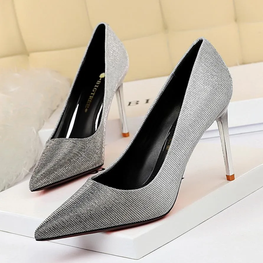 Chicvane Gradient Color Pointed Toe Stiletto Pump Bridal Heels