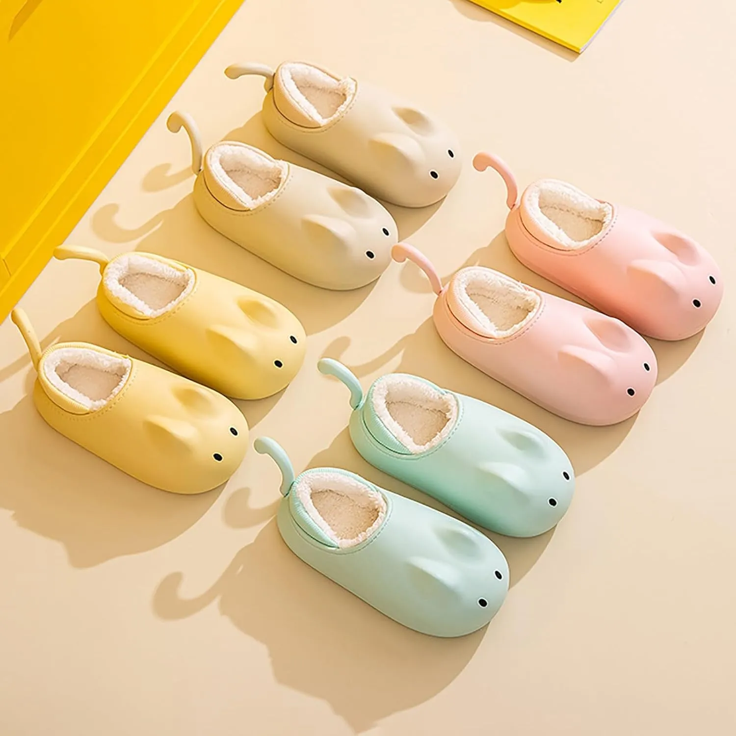 Children Warm Cotton Home Shoes Kids Indoor Slippers Cute Animal Plush Indoor Outdoor House Shoes Winter House Shoes
