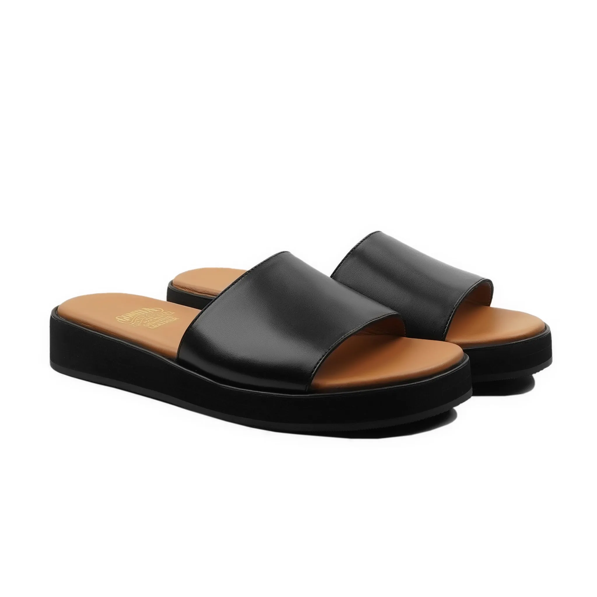 Clovis - Men's Black Calf Leather Slipper