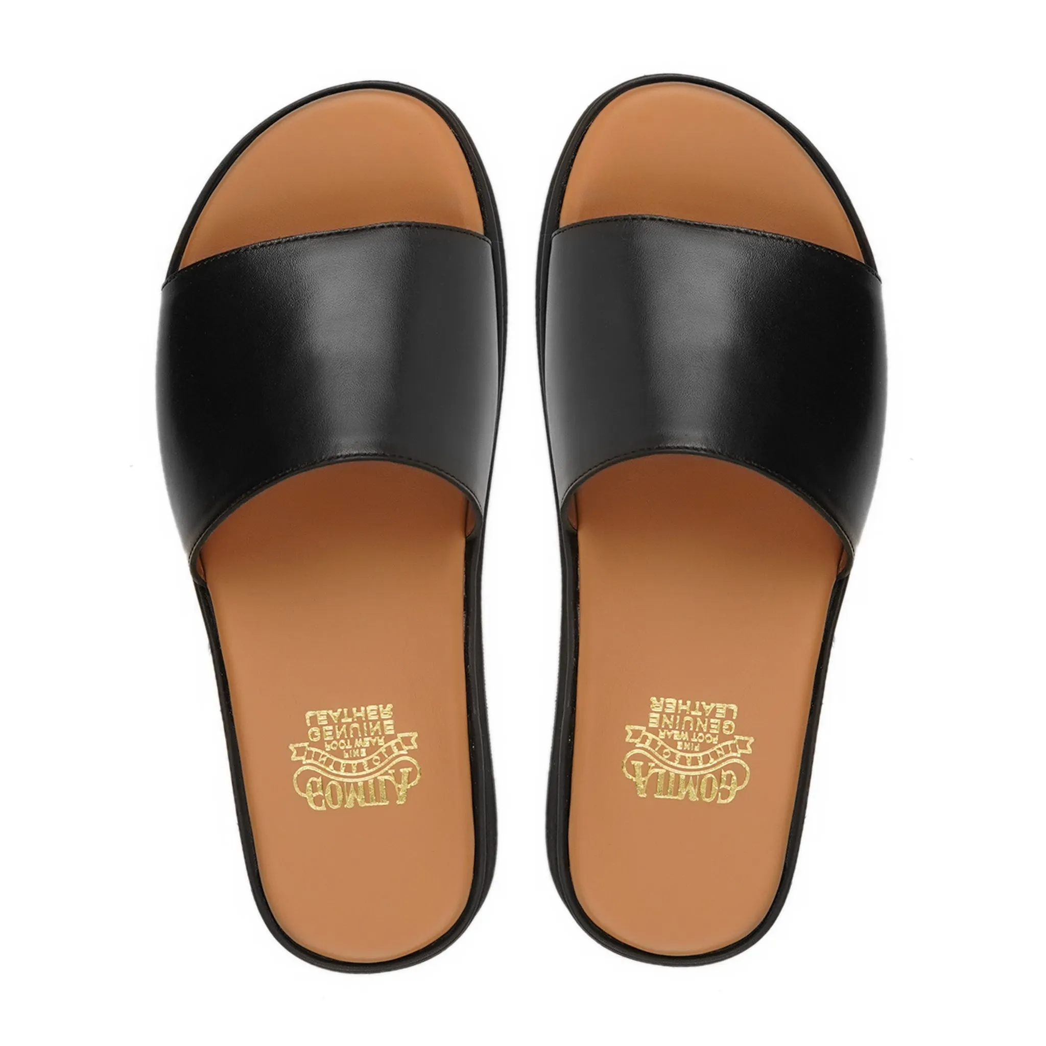 Clovis - Men's Black Calf Leather Slipper