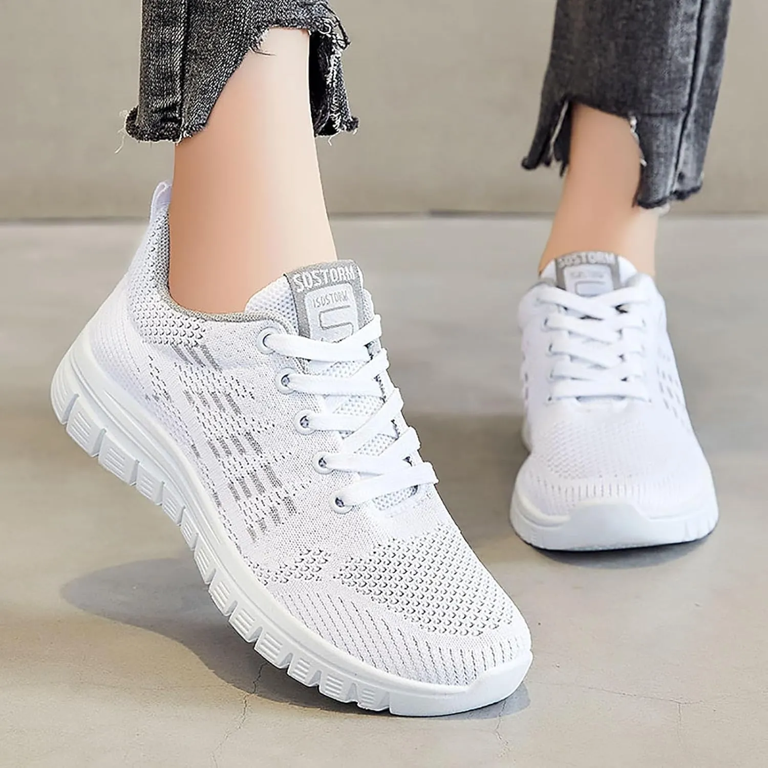 Comfortwear Ortho Stretch Cushion Shoes for Women Plantar Fasciitis, Women Walking Shoes Mesh Air Cushion Sneakers