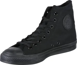 Converse Chuck Taylor All Star Canvas High Top Sneaker, black monochrome, 7.5 M US