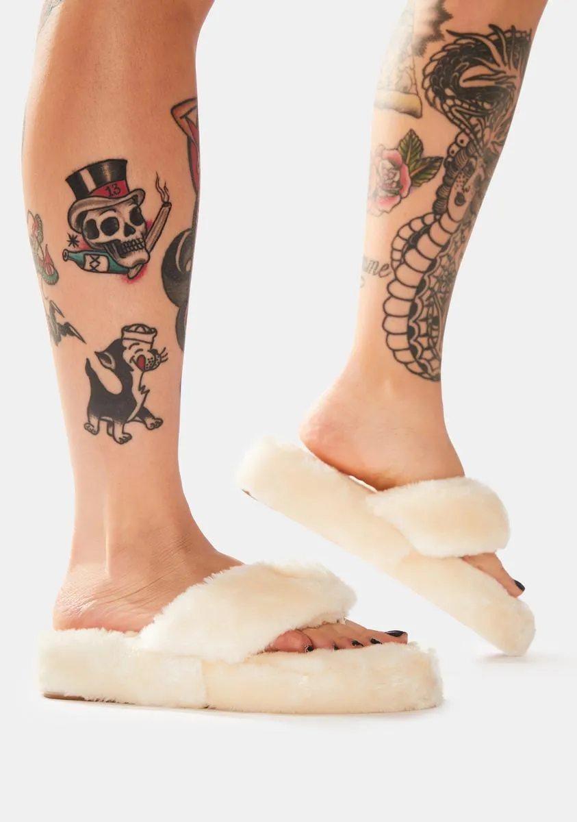 Cream Cozy Lover Slippers