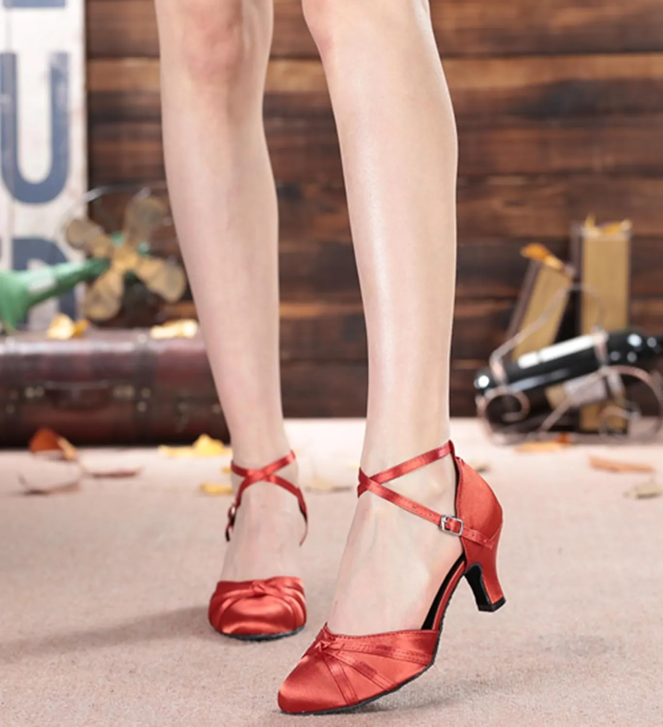 Dance Shoes for Women Closed Toe Latin Salsa Heels Wedding Party Pumps X2003