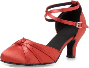 Dance Shoes for Women Closed Toe Latin Salsa Heels Wedding Party Pumps X2003