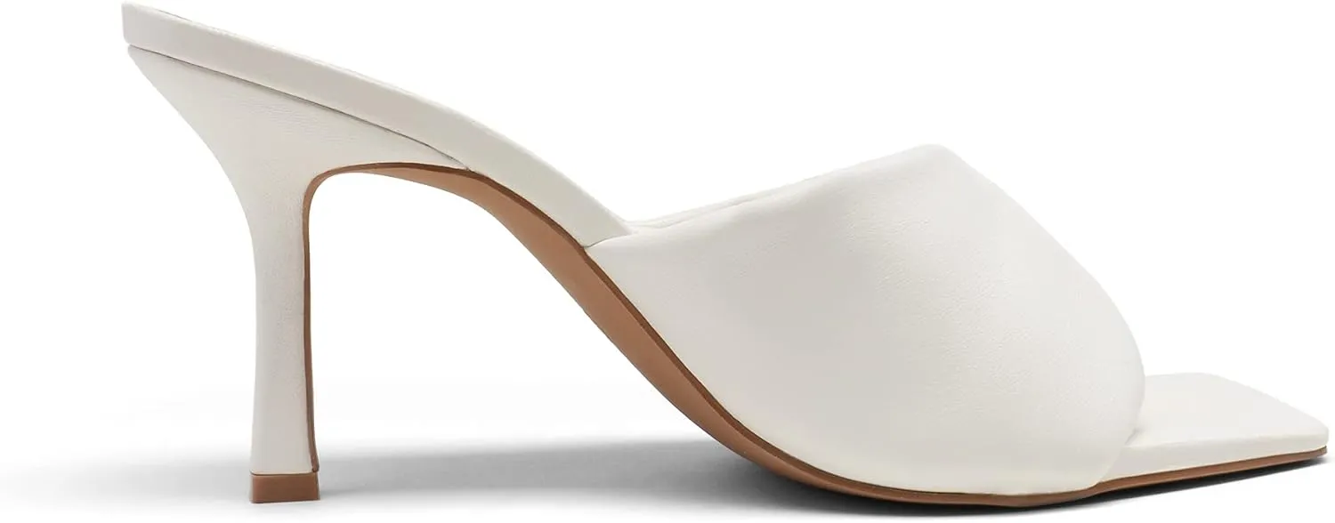 DREAM PAIRS Womens High Stilettos Heels Mules Open Square Toe Slip On Comfort Sexy Dress Pumps Sandals Evening Party Prom Dance Shoes