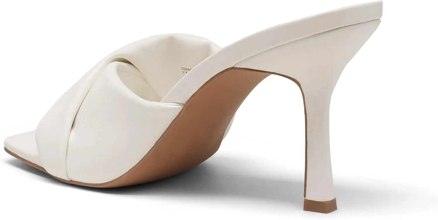 DREAM PAIRS Womens High Stilettos Heels Mules Open Square Toe Slip On Comfort Sexy Dress Pumps Sandals Evening Party Prom Dance Shoes