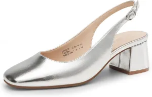 DREAM PAIRS Women's Low Chunky Heels Slingback Square Toe Block Dress Shoes Closed Toe Comfortable Wedding Work Pumps