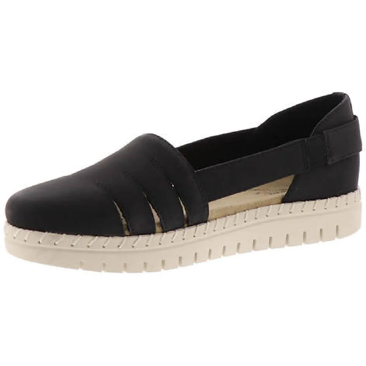 Easy Street Womens Bugsy Faux Leather Comfort Flats