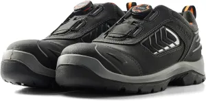 Elite Safety Shoe 2251  Durable Full-Grain Leather, Composite Toe, Puncture Resistant, Slip Resistant, Quick Lace System & Electrical Hazard Protection, 8.5 Black