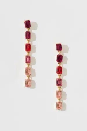Emilianna Drop Earrings in Multi Pink