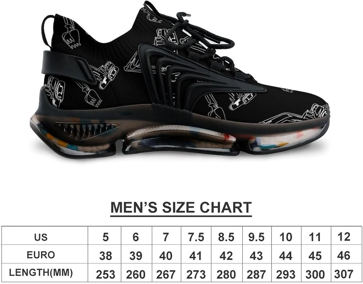 Excavator Operator Walking Shoes for Men Lightweight Tennis Fashion Elastic Sports Shoes Cushion Basketball Shoes