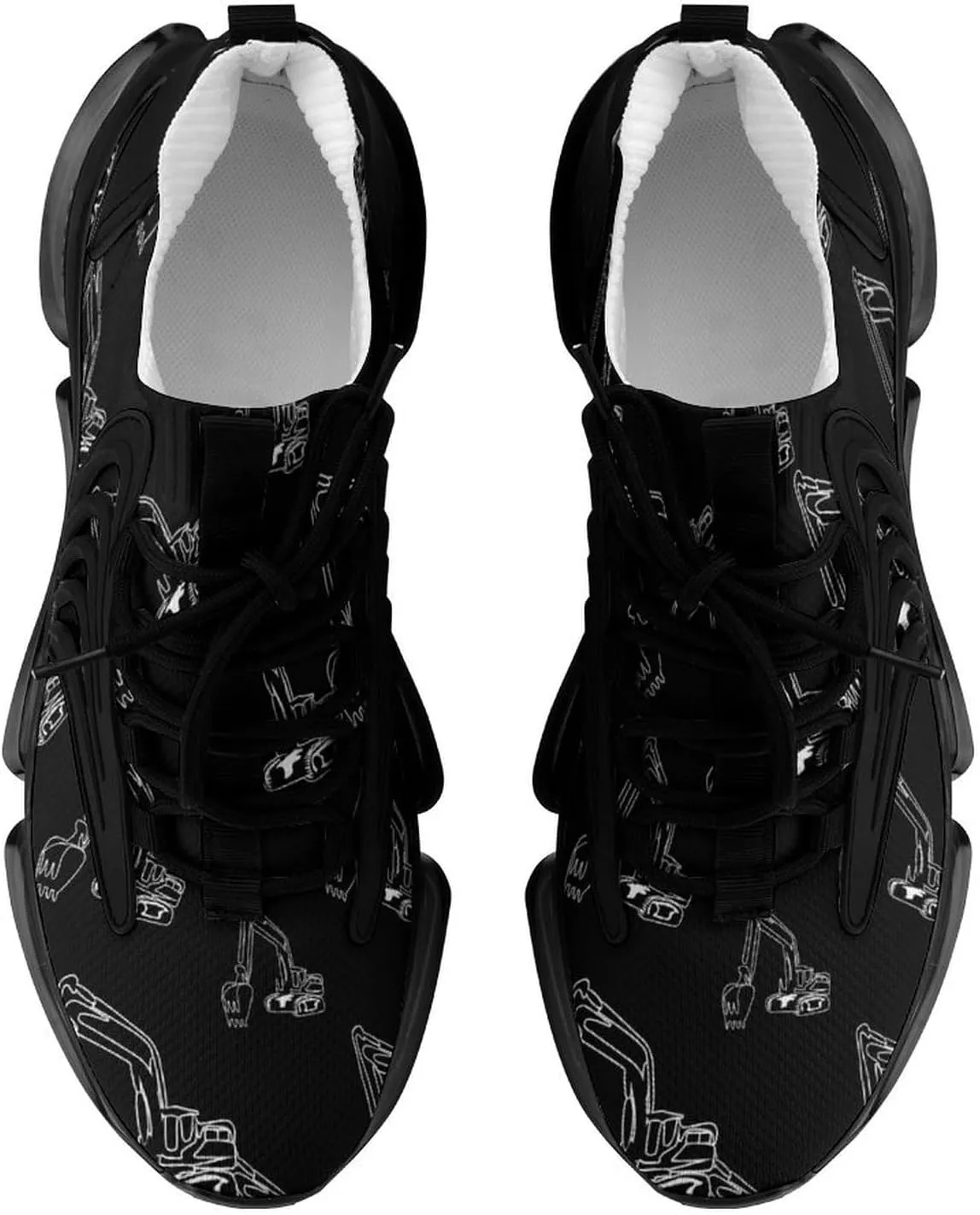 Excavator Operator Walking Shoes for Men Lightweight Tennis Fashion Elastic Sports Shoes Cushion Basketball Shoes