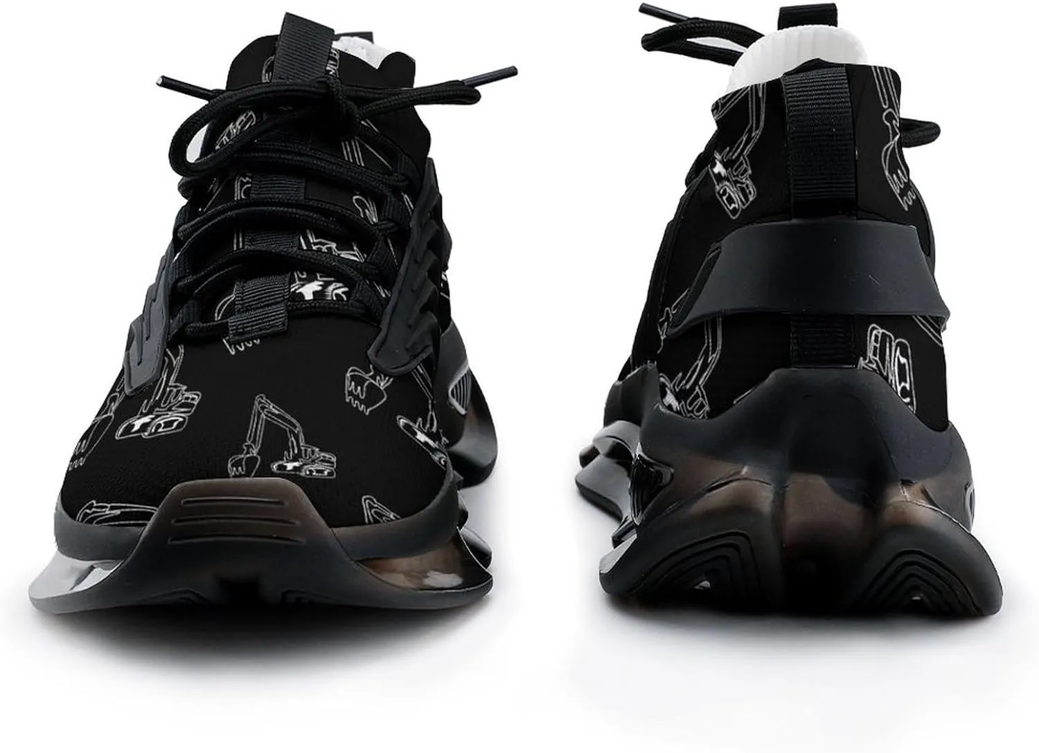 Excavator Operator Walking Shoes for Men Lightweight Tennis Fashion Elastic Sports Shoes Cushion Basketball Shoes