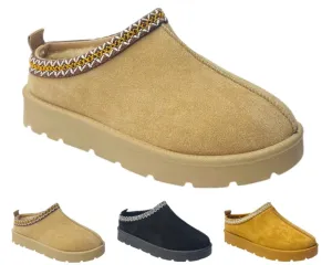 Faux Fur Lined Aztec Flat Sole Shoes