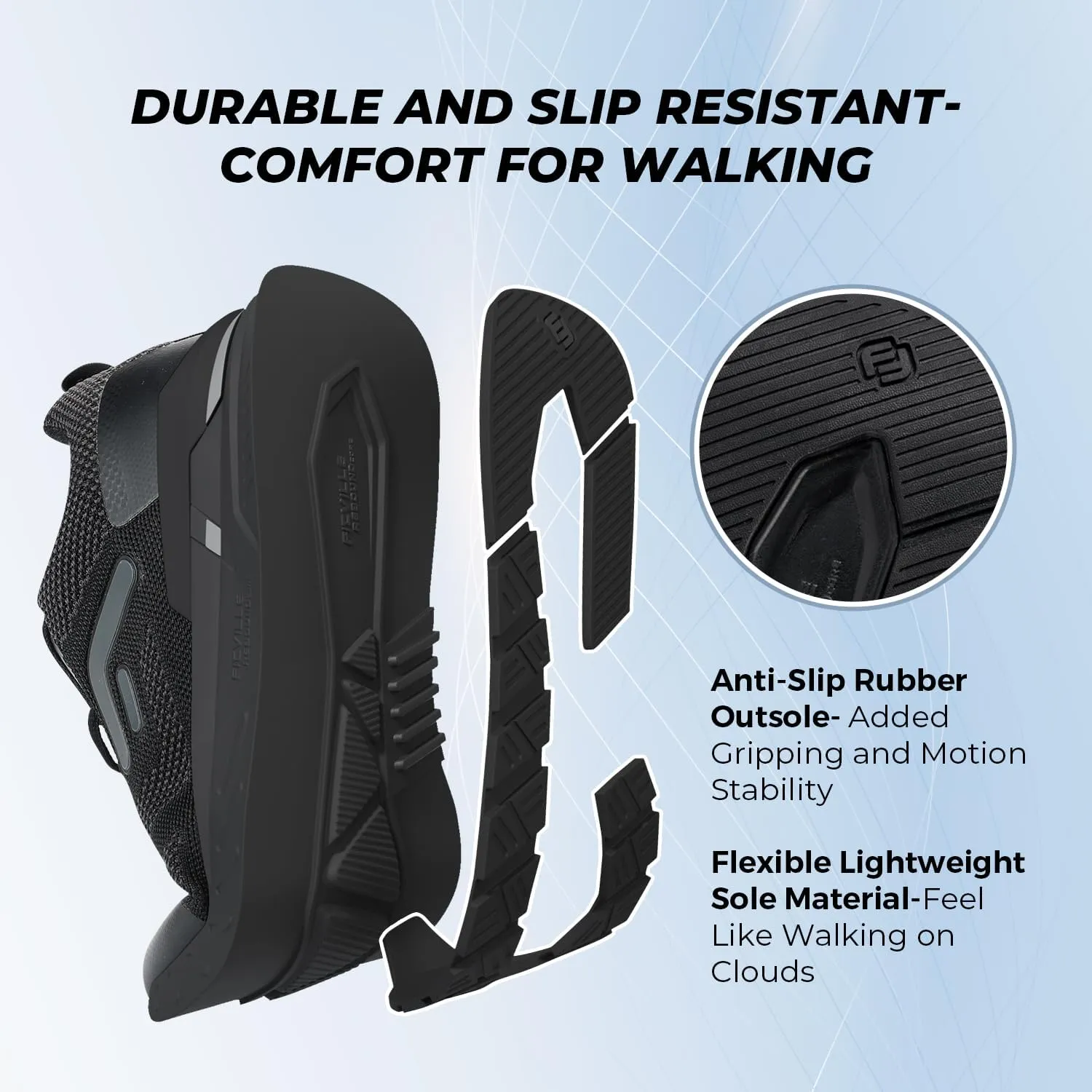 FitVille Men's Walking Shoes Wide Width, Wide Sneakers with Arch Support Orthopedic Shoes for Plantar Fasciitis Flat Feet Heel Pain Relief - Rebound Core V5