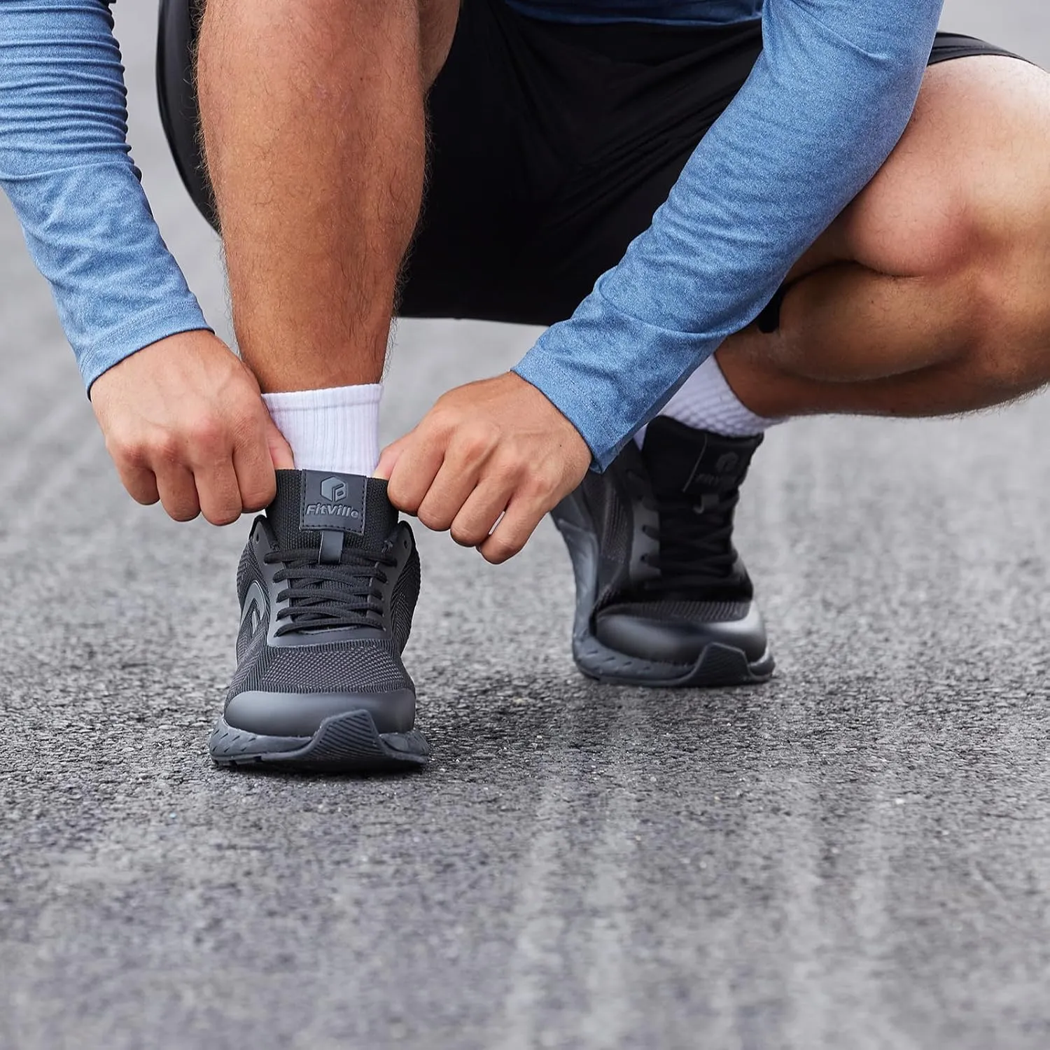 FitVille Men's Walking Shoes Wide Width, Wide Sneakers with Arch Support Orthopedic Shoes for Plantar Fasciitis Flat Feet Heel Pain Relief - Rebound Core V5