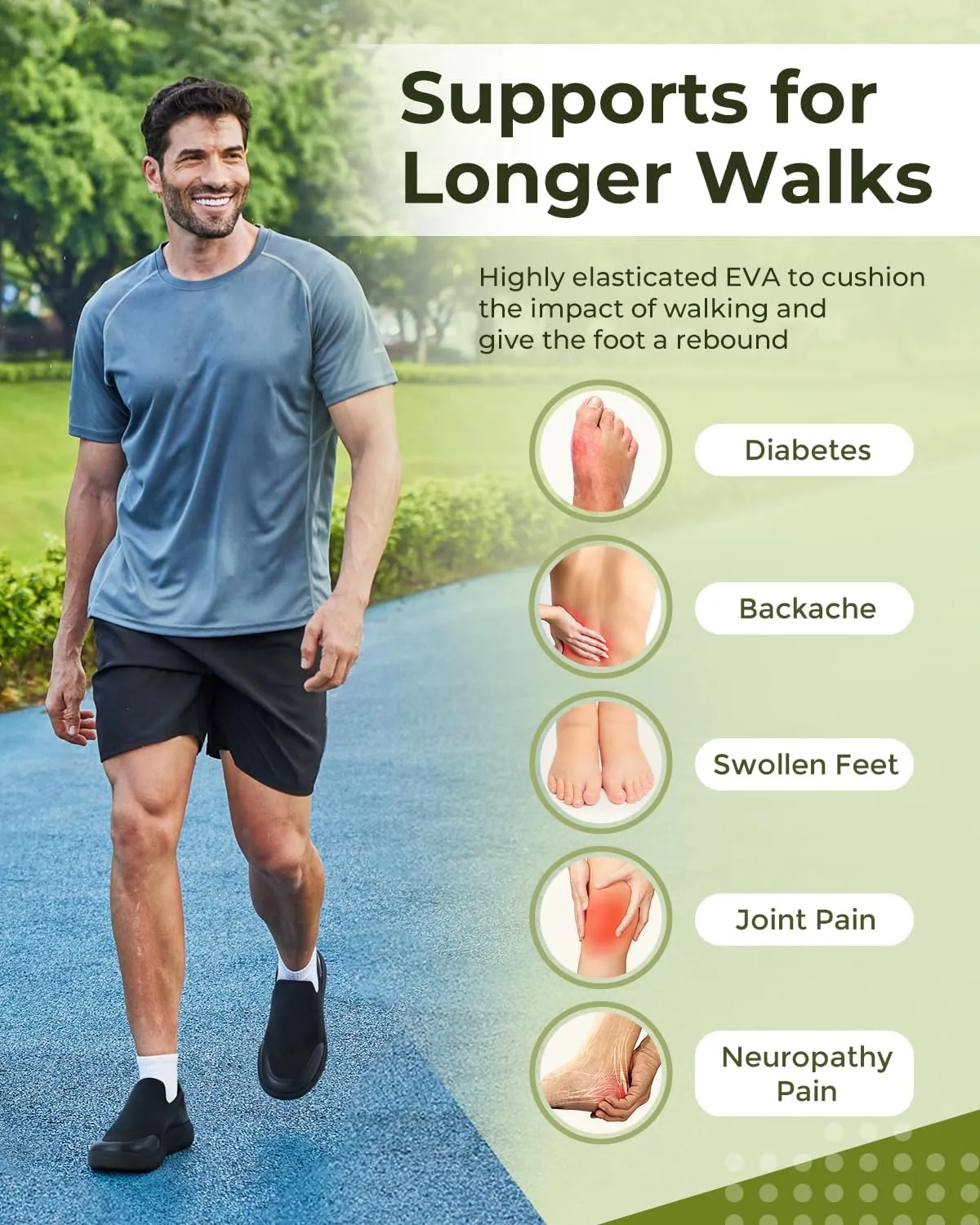 FitVille Plantar Fasciitis Shoes for Men Extra Wide Orthopedic Shoes for Foot Pain Relief - BriskWalk