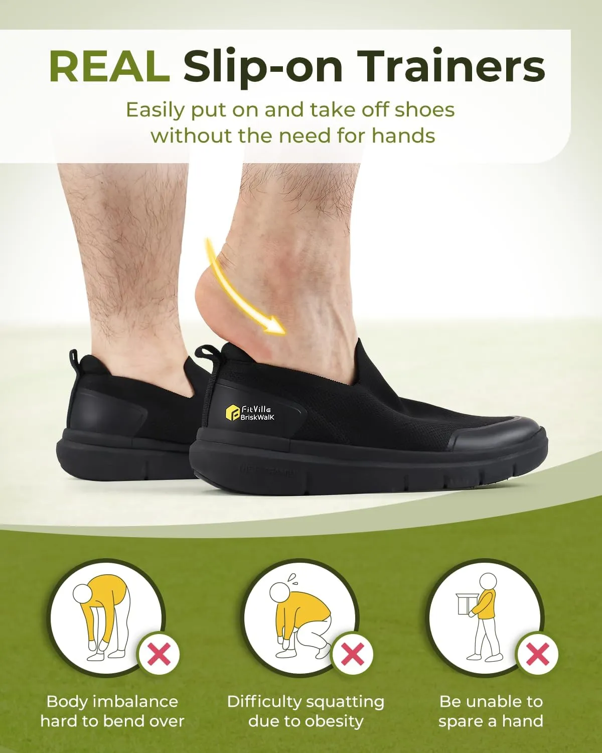 FitVille Plantar Fasciitis Shoes for Men Extra Wide Orthopedic Shoes for Foot Pain Relief - BriskWalk
