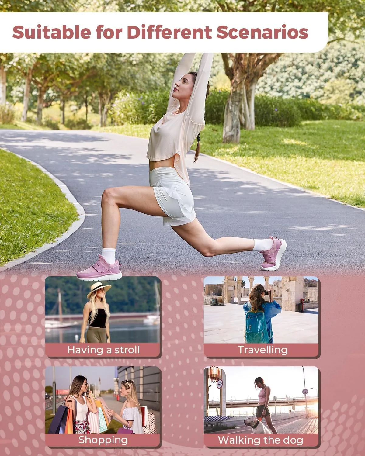 FitVille Slip On Shoes for Women Wide Width Walking Shoes Hands Free Lightweight Gym Tennis Sneakers for Women with Arch Support - Cloud Wanderer V5