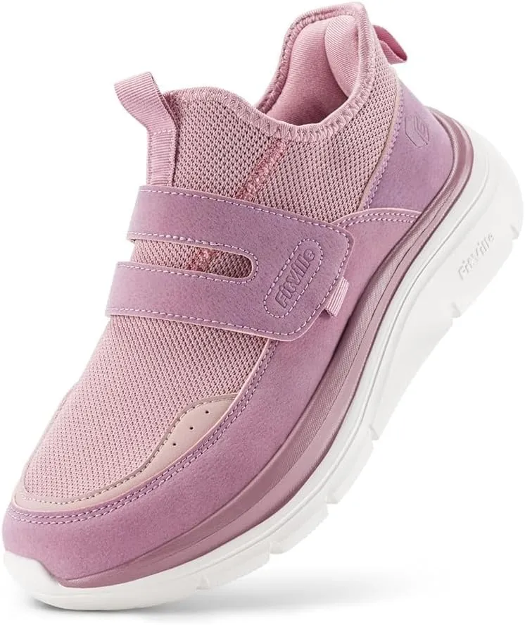 FitVille Slip On Shoes for Women Wide Width Walking Shoes Hands Free Lightweight Gym Tennis Sneakers for Women with Arch Support - Cloud Wanderer V5