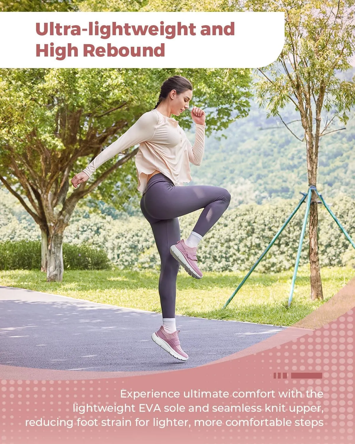 FitVille Slip On Shoes for Women Wide Width Walking Shoes Hands Free Lightweight Gym Tennis Sneakers for Women with Arch Support - Cloud Wanderer V5