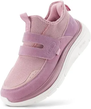 FitVille Slip On Shoes for Women Wide Width Walking Shoes Hands Free Lightweight Gym Tennis Sneakers for Women with Arch Support - Cloud Wanderer V5