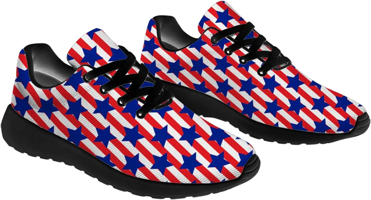 Flag Shoes for Women Men Running Shoes Lightweight Tennis Sneakers Patriotic Shoes Gifts